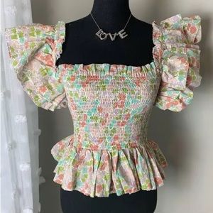 Anthropology Love the Label floral top